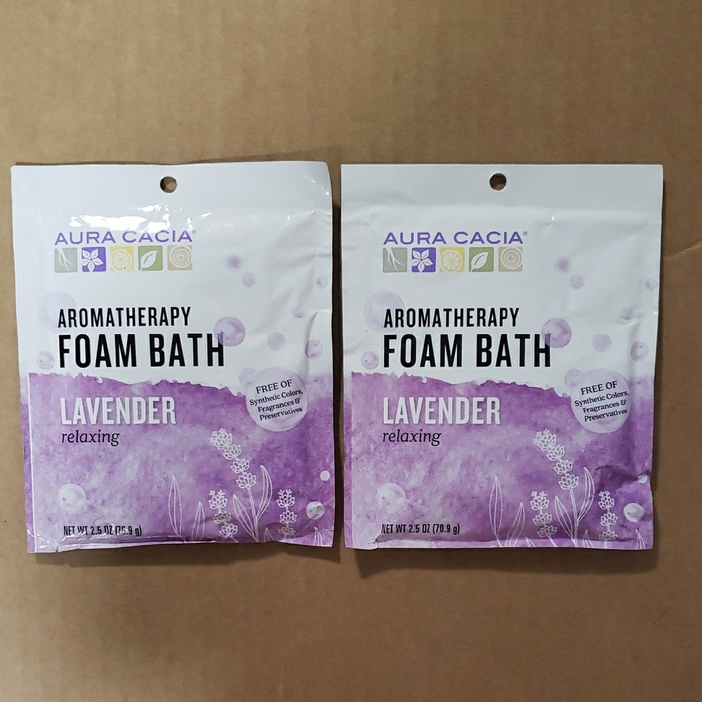 2 AURA CACIA Lavender Aromatherapy Foam Bath